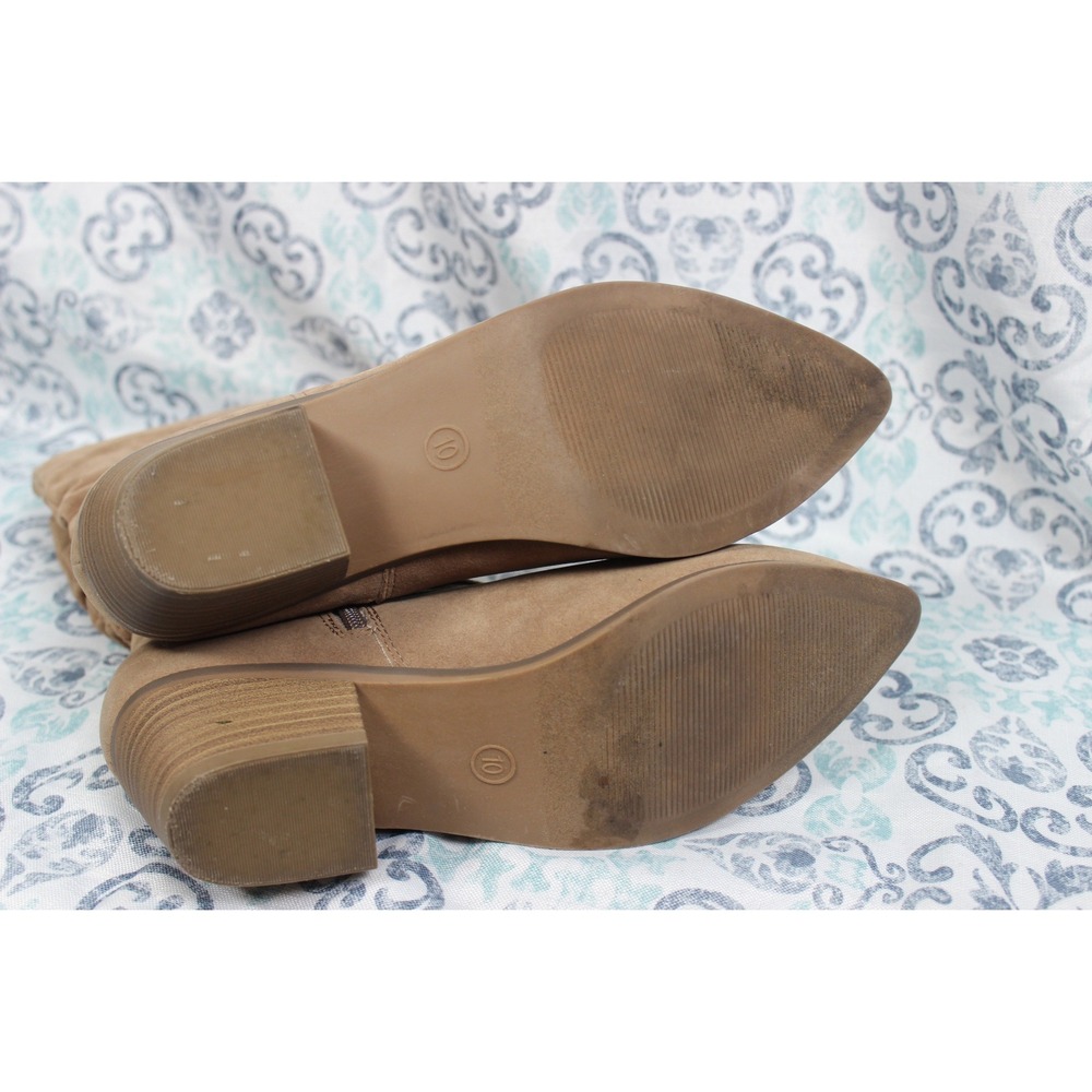 Universal‎ Thread Tan Faux Suede Slouch Western Boots Pointed Toe Size 10 - Picture 7 of 10